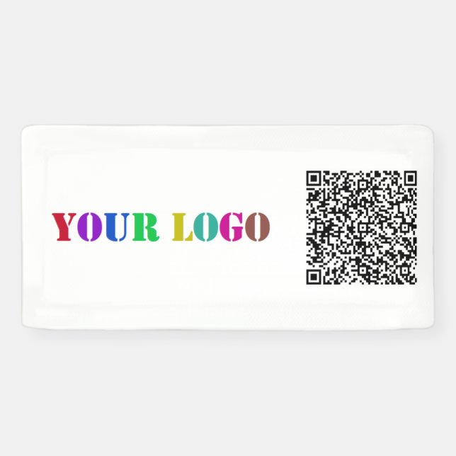 QR Code Business Logo Promotional Banner Example (Horizontal)
