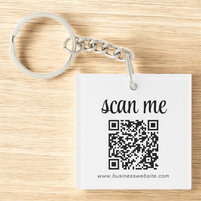 QR Code Business Logo Promotional Keychain (Creator Uploaded)