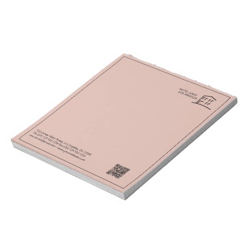 QR Code Business Logo Promotional Pink Notepad