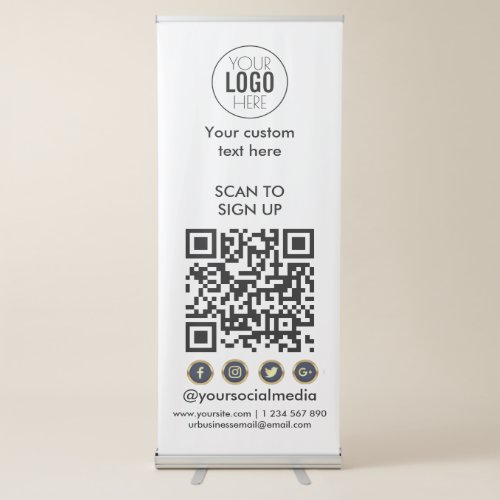 QR Code  Business Logo  Retractabl Retractable Banner