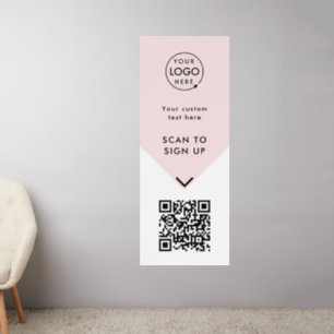 QR Code   Business Logo Scan Me Blush Pink Wall Decal