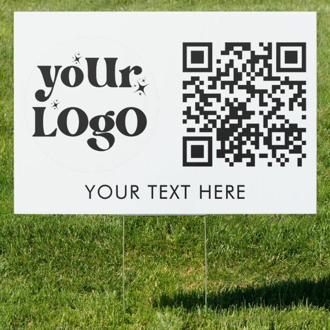 QR Code Business Logo Scan Me Text  Sign (Insitu)