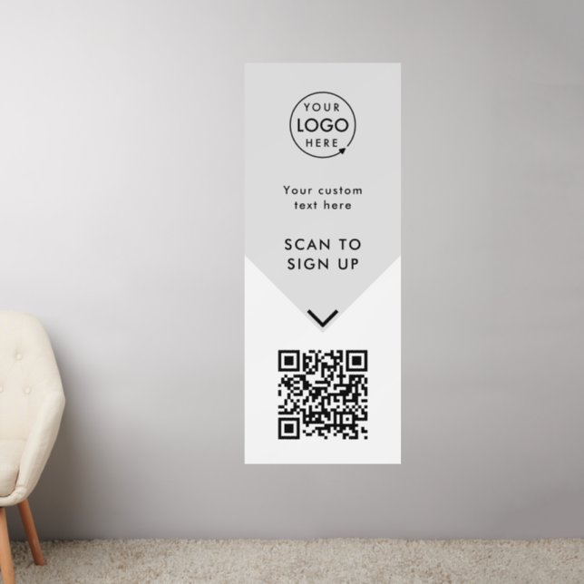 QR Code | Business Logo Scan to Custom Wall Decal (Living Room 2)