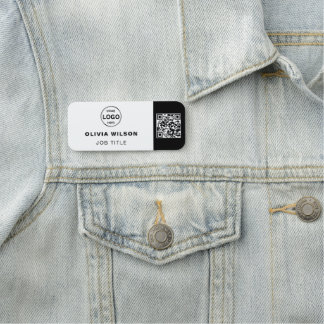 Qr Code Business Logo Simple Classic Name Tag