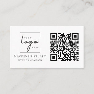 QR Code Business Logo Simple Minimal Professional  Card
