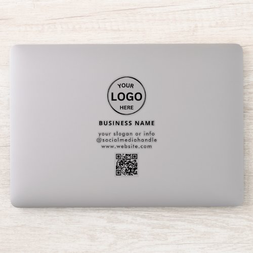Qr Code Business Logo Simple Minimalist Laptop Sticker