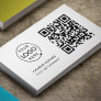QR Code Business Logo | Simple Minimalist White Business Card