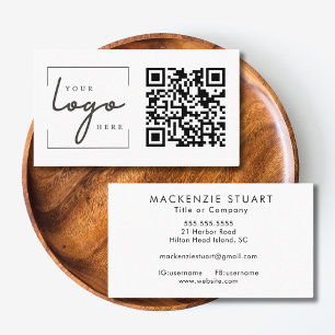 QR Code Business Logo Simple Modern Professional  Card