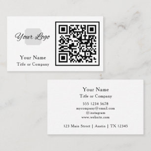 QR Code Business Logo Simple Professional Card
