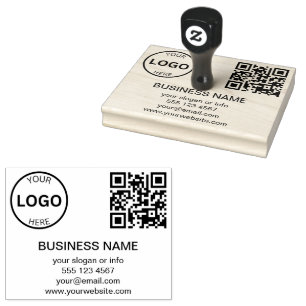 Qr Code Business Logo Simple Rubber Stamp