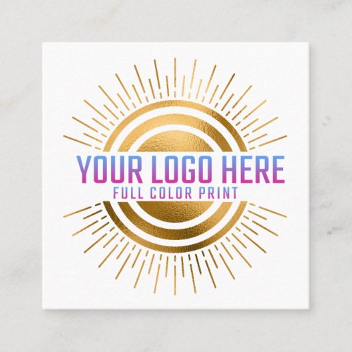 QR Code Business Logo Simple  Square Business Card