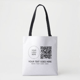 QR Code Business Logo Single Side Print Shoulder Tote Bag