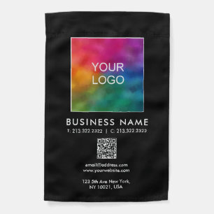 QR Code Business Logo Template Double Sided Garden Flag