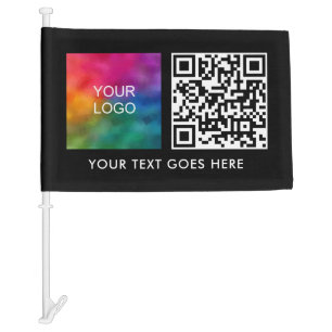 QR Code Business Logo Text Boat Name Custom Car Flag