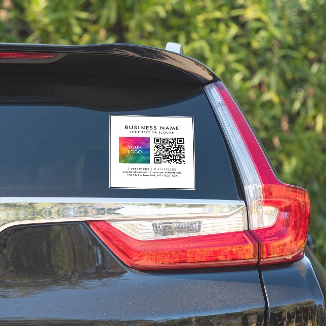 QR Code Business Logo Text Custom Template Large Sticker (Car Side)