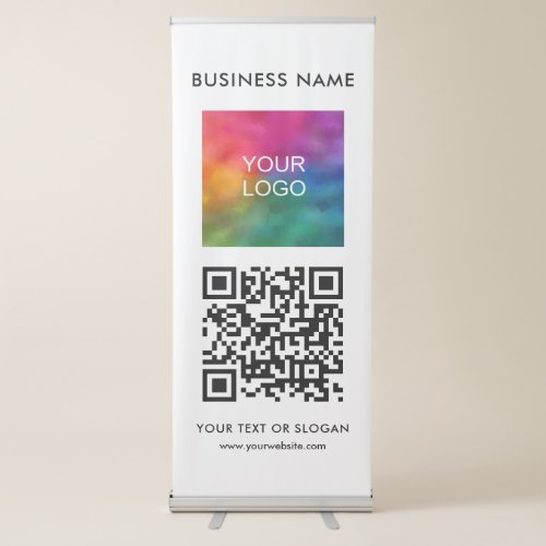QR Code Business Logo Vertical Modern Template Retractable Banner