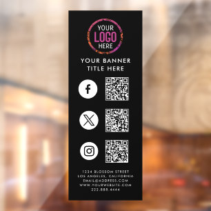 QR Code Business Logo Window Cling