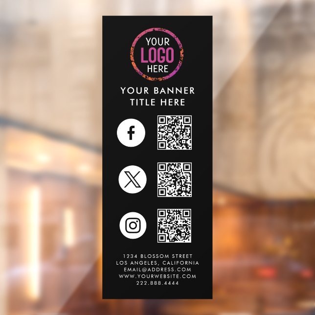 QR Code | Business Logo  Window Cling (Sheet 2)