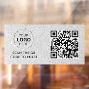 QR Code Business Minimal Scannable Round Window Cling