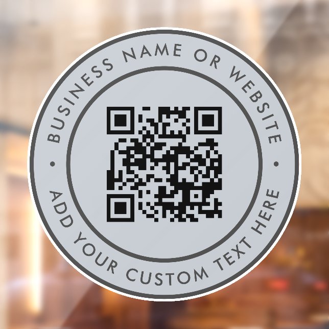 QR Code | Business Minimal Scannable Round Window Cling (Sheet 2)