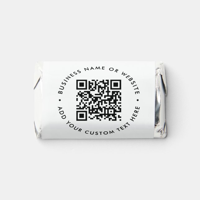QR Code | Business Minimalist Simple White  Hershey's Miniatures (Front)