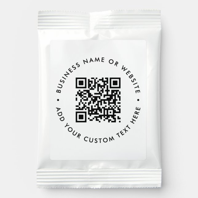 QR Code | Business Minimalist Simple White Hot Chocolate Drink Mix (Front)
