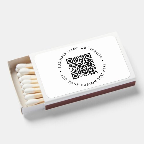 QR Code Business Modern Minimal Clean Simple White Matchboxes