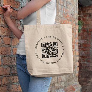 QR Code   Business Modern Minimal Scan Me Tote Bag
