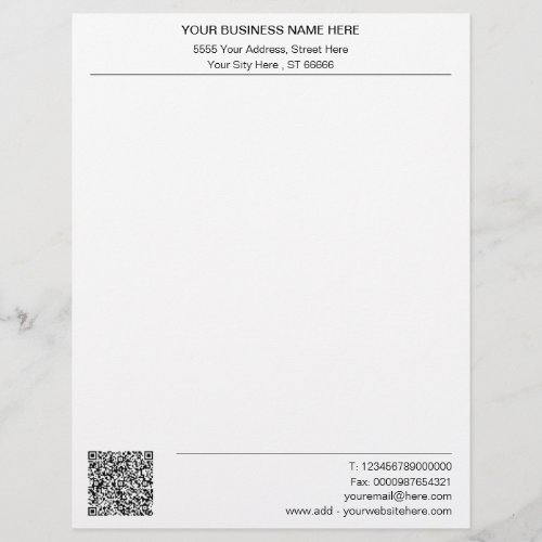 QR Code Business Name Address Company Letterhead