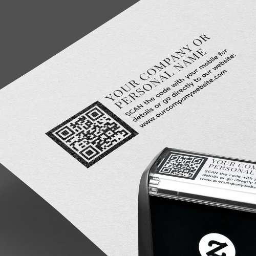 QR CODE business name custom text promotional Self_inking Stamp