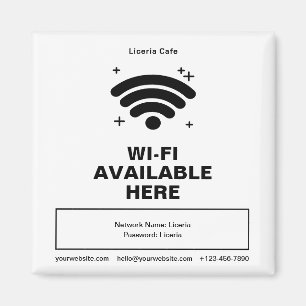 Qr Code Business Name Minimal wifi Details Magnet