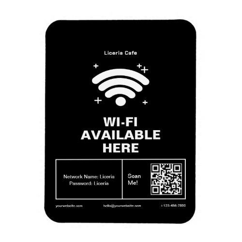 Qr Code Business Name Minimal wifi Details Magnet