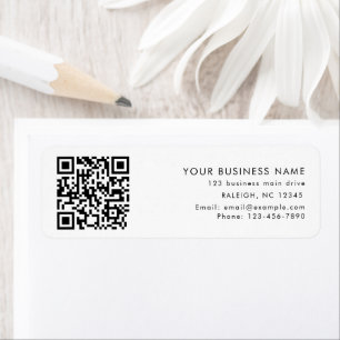 QR Code Business Name Phone Number Return Address Label