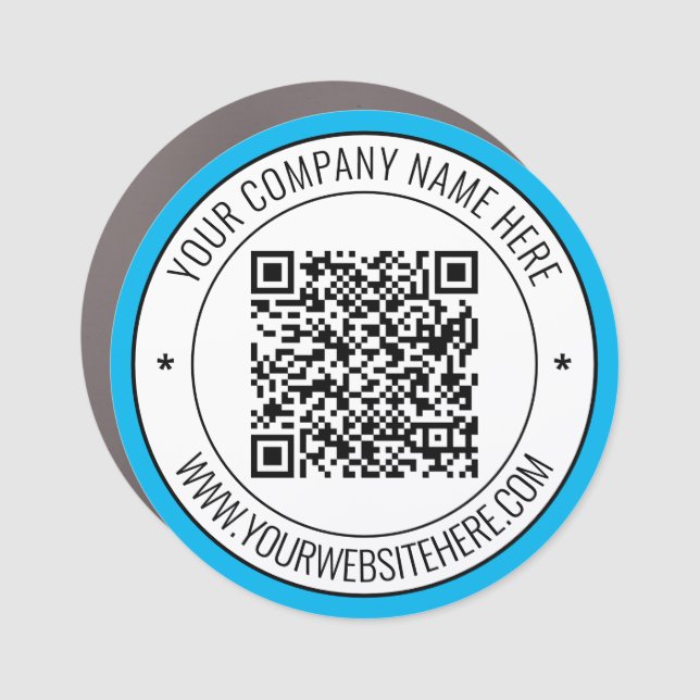 QR Code Business Name Website Company Car Magnet (Front)