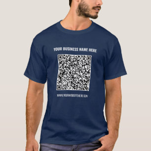 QR Code Business Name Website Promotional T-Shirt