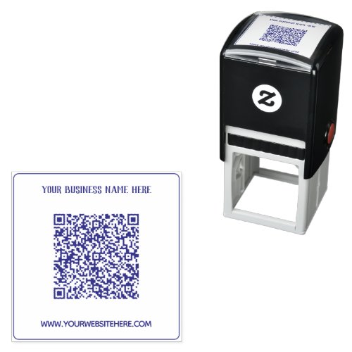QR Code Business Name Website Self_inking Stamp