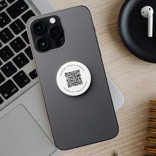 QR Code Business Professional White PopSocket