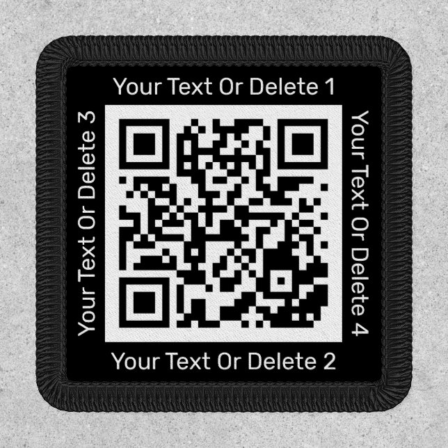 QR Code Business Promotional Marketing Black Patch (Front)