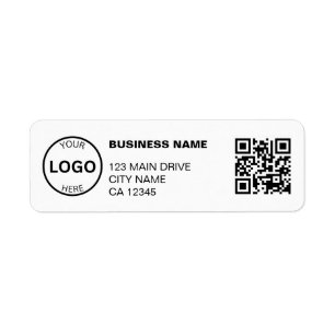 QR Code business Return Address Professional Logo Label