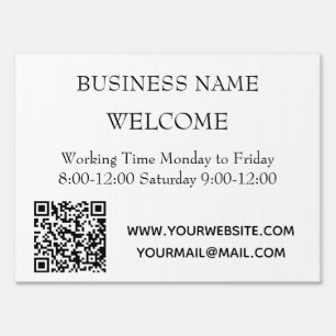 QR code Business Simple Welcome Sign