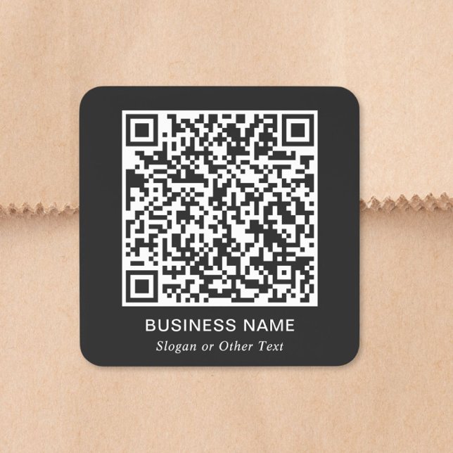 QR Code Business Square Black Square Sticker (QR Code Business Square Black Square Sticker)