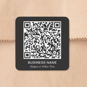 QR Code Business Square Black Sticker