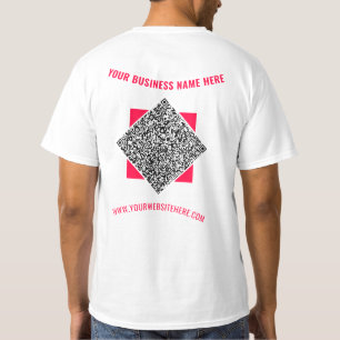 QR Code Business T-Shirt Custom Text and Colors