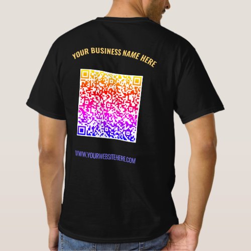 QR Code Business T_Shirt Custom Text Choose Colors