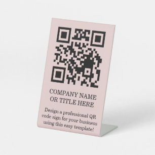 QR Code Business Tabletop Pedestal DIY Sign