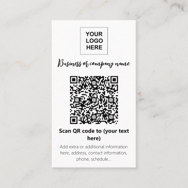 QR code business tabletop template Card (Front)