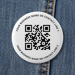 QR Code Business Template White Button