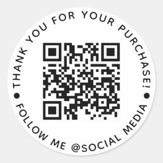 QR Code Business Thank You For Your Purchase Class Classic Round Sticker
