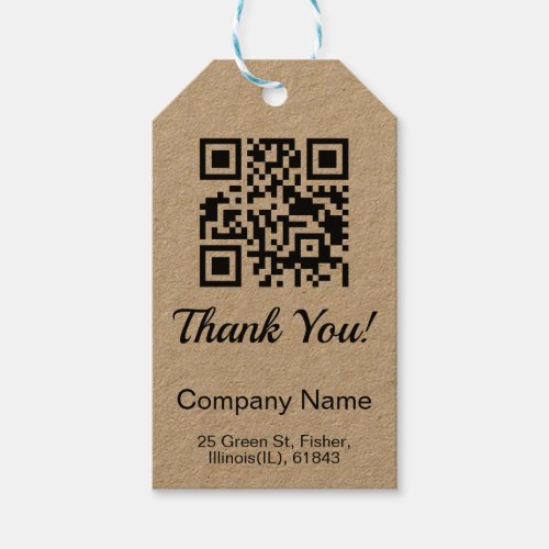 QR Code Business Thank You Gift Tags