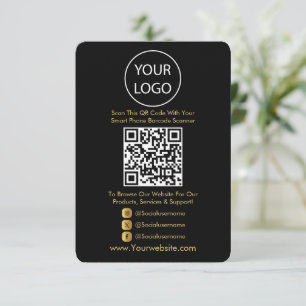 QR Code Business Website Scan Me Social Media Enclosure Card